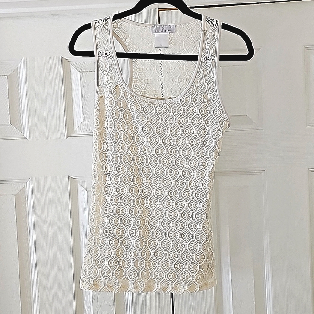 Papillon Blanc lace tank top (Sz Small)